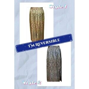 MASALA Reversible Boho Multi-Color Paisley 2-in-1 Maxi Skirt, Size Medium NWT